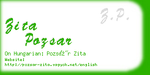 zita pozsar business card